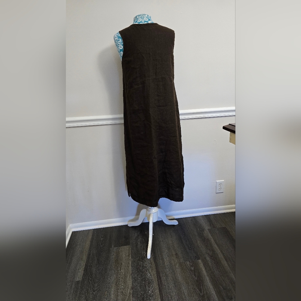 Dark Brown Linen Dress